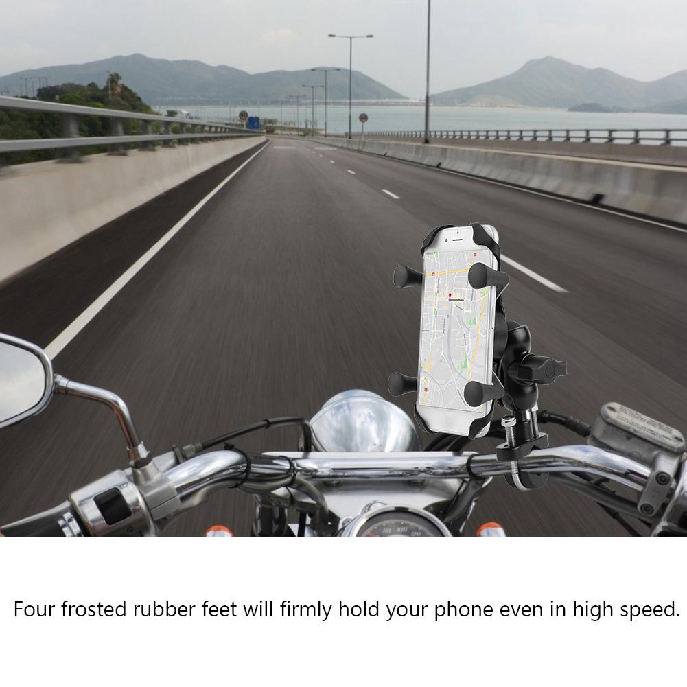 Motorcycle Bike Cell Phone Support 360 Degree Swivel Aluminium Alloy Base Phone Holder