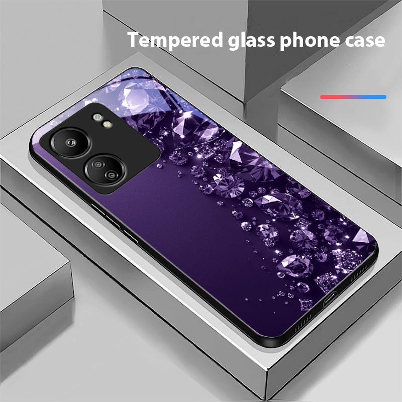 Plné kamienky Pre Xiaomi Redmi 13C Note13 12 Pro Plus 5G Note 9 13T Pro POCO X6 F5 F6 Čierne Tvrdené Sklo Obal na Telefón