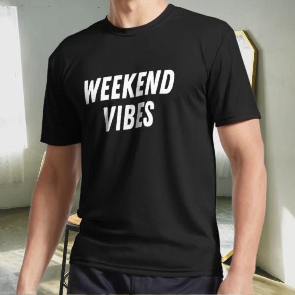 Новая Футболка Weekend Vibes Активный Логотип Футболка Смешная Размеры от S до 5XL S