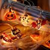 Portable LED Lights for Garden Balcony Halloween String Lights, Pumpkin Ghost Spider Battery Operated Fairy Spooky Black Cat Light Decorations Party,