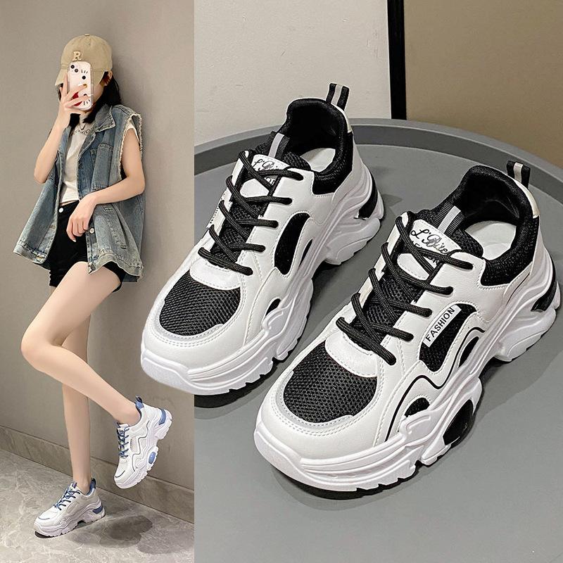 

Internet celebrity summer new breathable comfortable dad shoes women s 2025 muffin platform casual sports fashion mesh shoes 41 рожевий