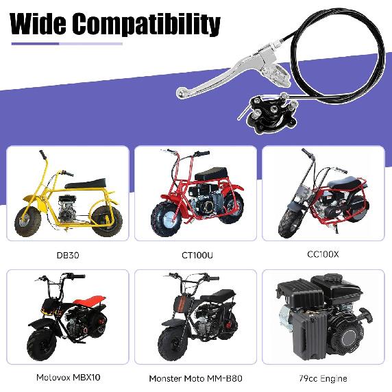 Mini Bike Brake Caliper Lever Kit Compatible With Monster Mega Moto MMB80 105Cc Motovox MBX10 MBX11 Baja DB30 Coleman CT100U CC100X Predator 79Cc