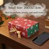 Christmas Treat Box with Gold Ribbon, Paperboard Favor Packaging for Chocolates, Jewelry, and Holiday Table Gifts