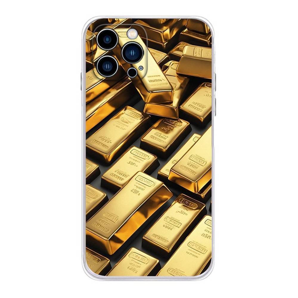 Money Gold Art Phone Case for iPhone 16,15,14,13,12,11 Pro,Max,17,Air,E,Mini Anti-Fingerprint Anti-Shock Rear Cover