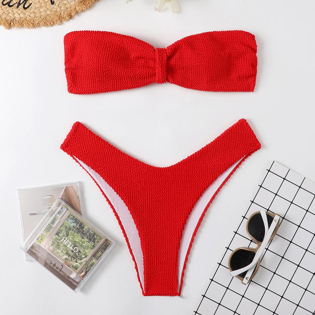 Dámské plavky Dámské Mikro bikiny Sexy plavky Dámské Bandeau Bikiny Set Plavky Plavky Plavky Plážové oblečení Set Biquini