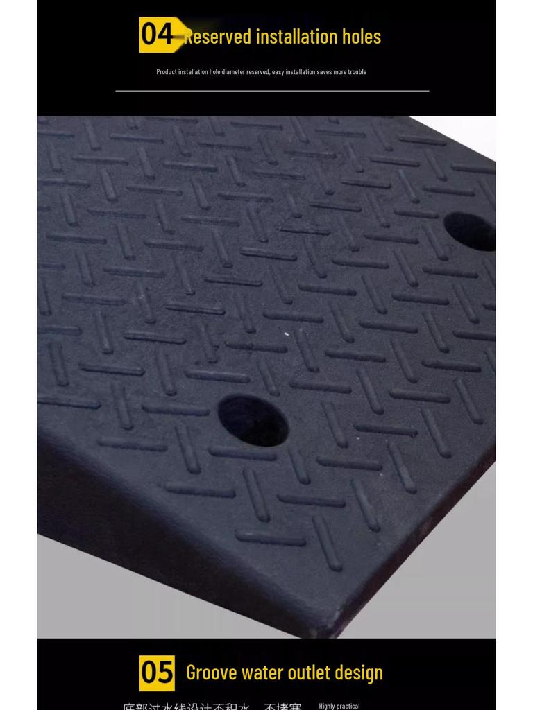 Rubber Car Ramp: Multipurpose Mat for Curbs, Thresholds, and Speed Bumps