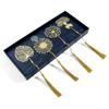 Chinese Style Handmade Book Mark Golden Lotus Sunflower Bookmarks Reading Marker For Book Lover Gifts For Friend