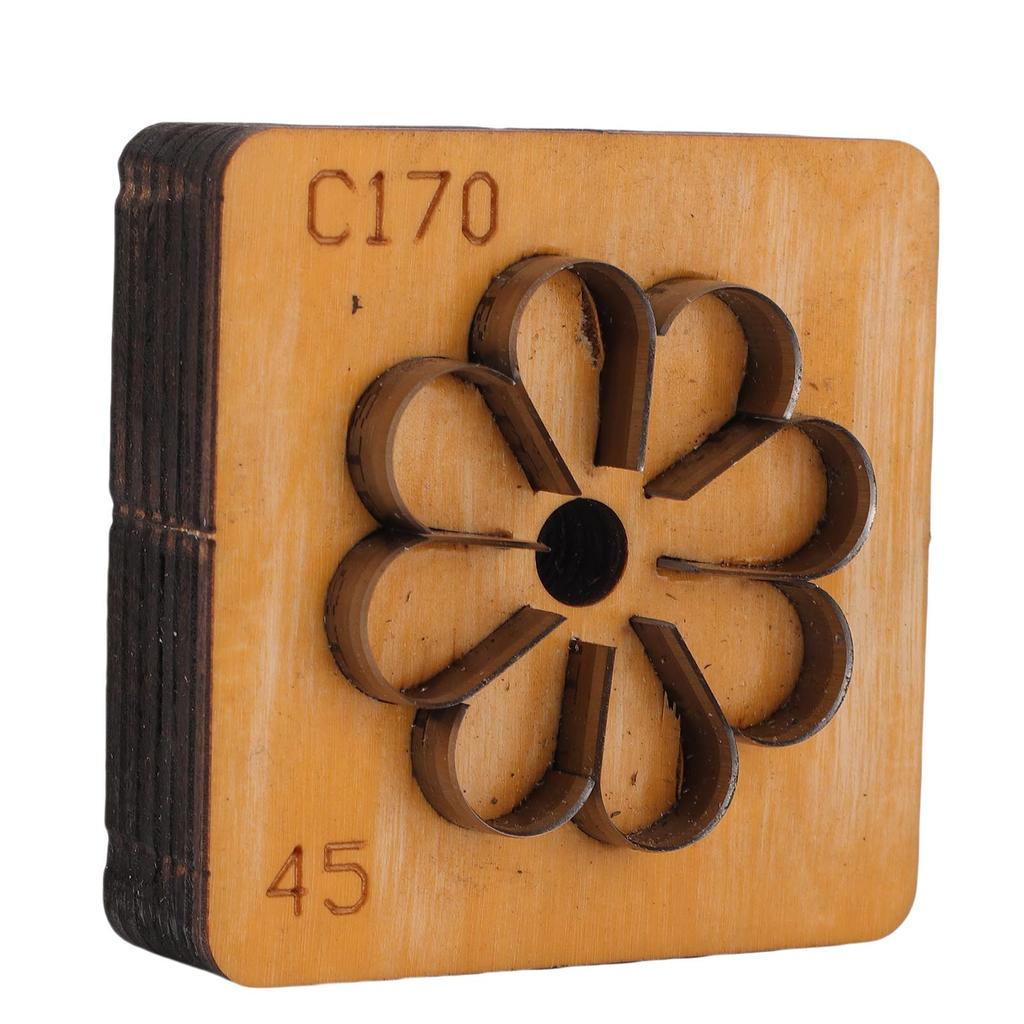 Leather Cutting Mold with Wood Base Flower Shape Punching Die for Making Keychain Bag Decoration