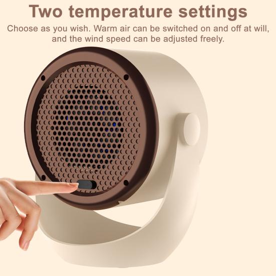 90 Degrees Oscillating Desktop Heater Portable Warmer with Dual Safety Protection Personal Space Heater for Home Office