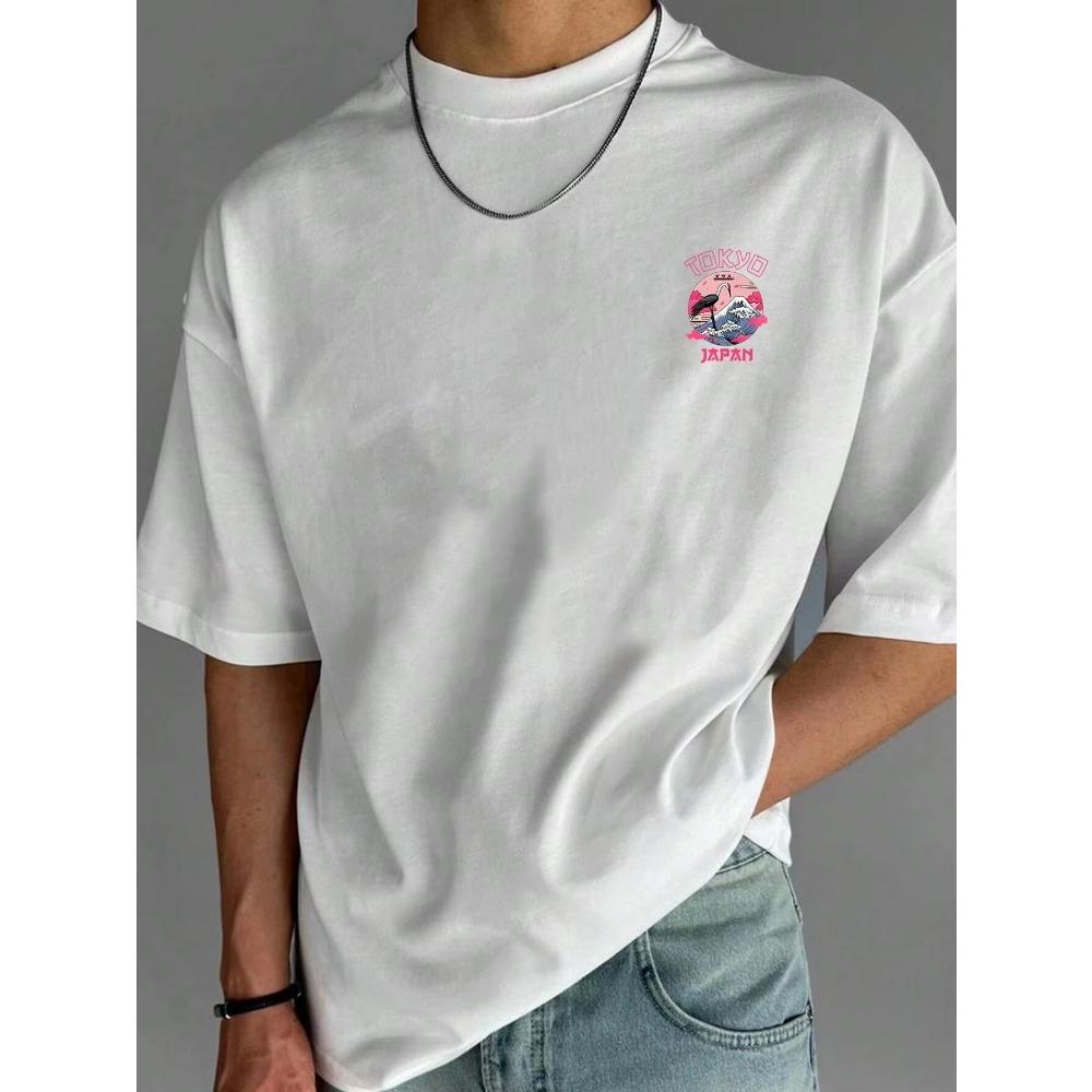 Pánské bavlněné tričko Tokio Luxusní značka Móda Nadměrná velikost Top Ležérní Krátký rukáv Streetwear Klasický potisk Novinka Tričko S-4XL