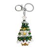 Handmade Backpack Accessories Christmas Beaded Keychain, Xmas Tree Wreath Gift Box Bell Decorative Handbag Charms Santa Keyring, Hanging Decor