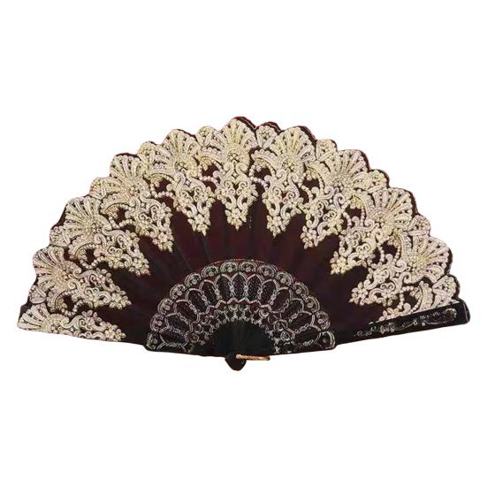 Retro Style Fan Wing Chun Dance Fan 45cm Unfolding Width Fan with Weighted Tassels Stable Rotation Stage Performance Fan