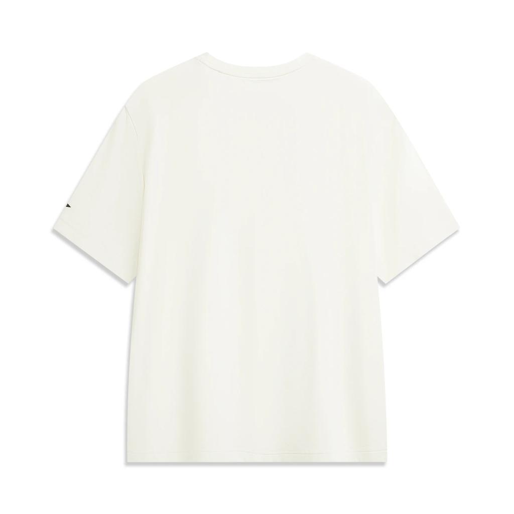 Li-Ning Outdoor CF Quick-Dry Cool Round Neck T-Shirt With Solid Color Letter Logo Men Tops Off-White ATSW031-1