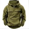 Autumn Winter Hoodies Men Zipper Patchwork Warm Fleece Sweatshirts Multi Pockets Male Fashion Hooded Jacket Thick Outdoor Hoodie