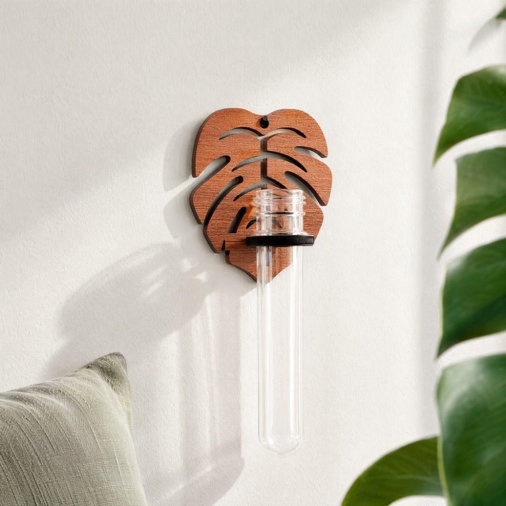 Vase Wall Mounted Planter Wooden Wall Decoration Wall Shelf Hydroponic Planter Shelf  Indoor