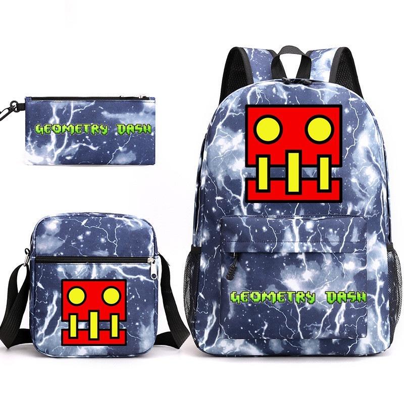 3-teiliges Schulrucksack-Set für Schüler Große Kapazität Oxford-Stoff Schultasche mit Schultergurt und Federmäppchen