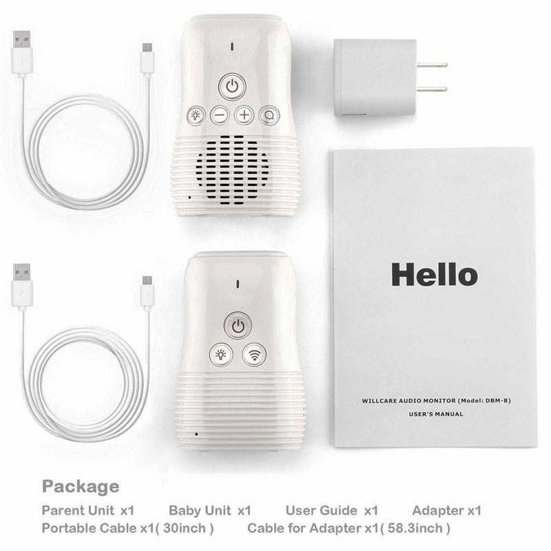 2,4 GHz kabelloses Babyphone, kleines tragbares Audio-Babyphone, Zwei-Wege-Audio-Funktion, Gegensprechanlage, wiederaufladbarer AkkuAA