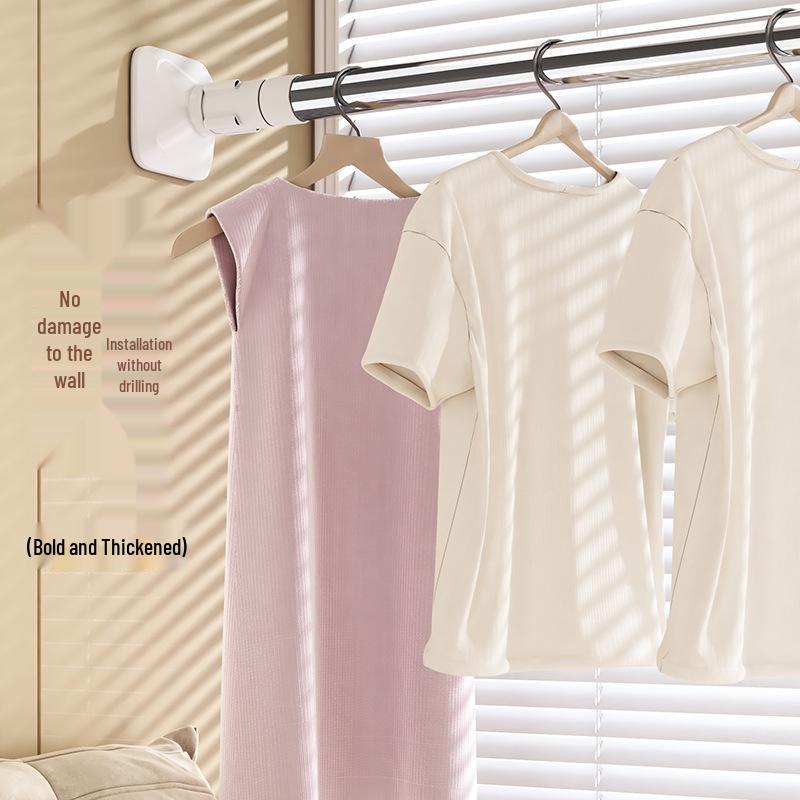 Telescopic Rod: Punch-Free Clothes & Curtain Rack for Balcony