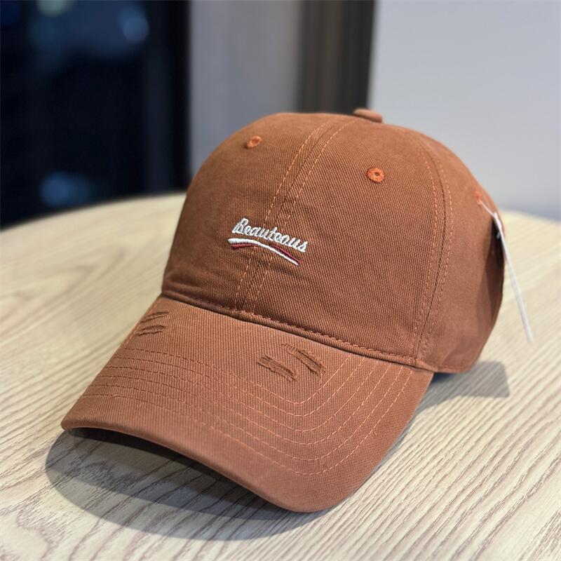 Small letter washed baseball cap female street youth couple casual tide tie college style baseball cap male
