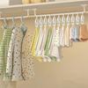 White Kids Wardrobe Hanging Rod Punch-Free Wall Mounted Hat Storage Rack With Clips Plastic Baby Saliva Towel Hook For Home