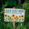 Custom Text Vintage Sunflower Metal Plaque Rustic Farmhouse Garden Wall Decor