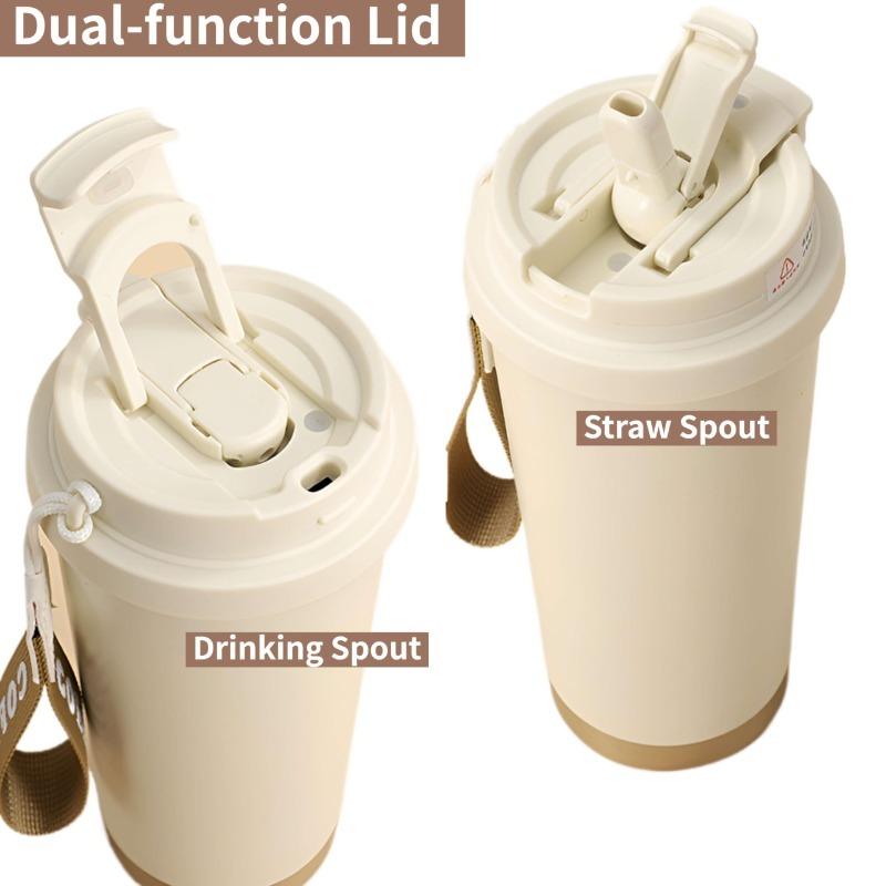 Large Capacity Ceramic Vacuum Flasks Reusable Double Wall Thermoses Stainless Steel Coffee Mug Insulated Cup Home Drinkware