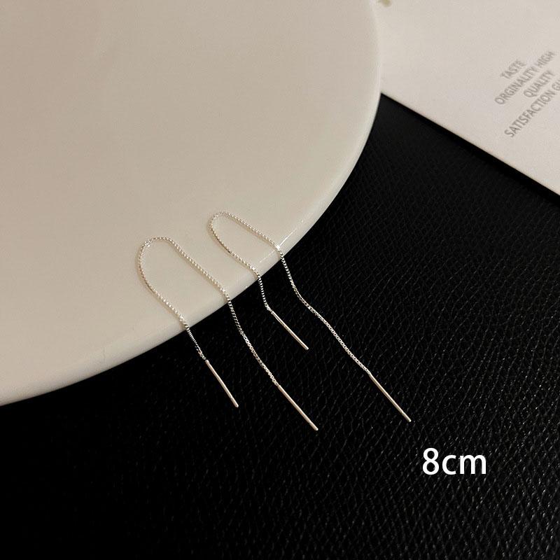 Accessories for Women Long Tassel Threader Earrings for Women Wave Shaped Simple Long Chain Earring Wedding Party Zircon Gift