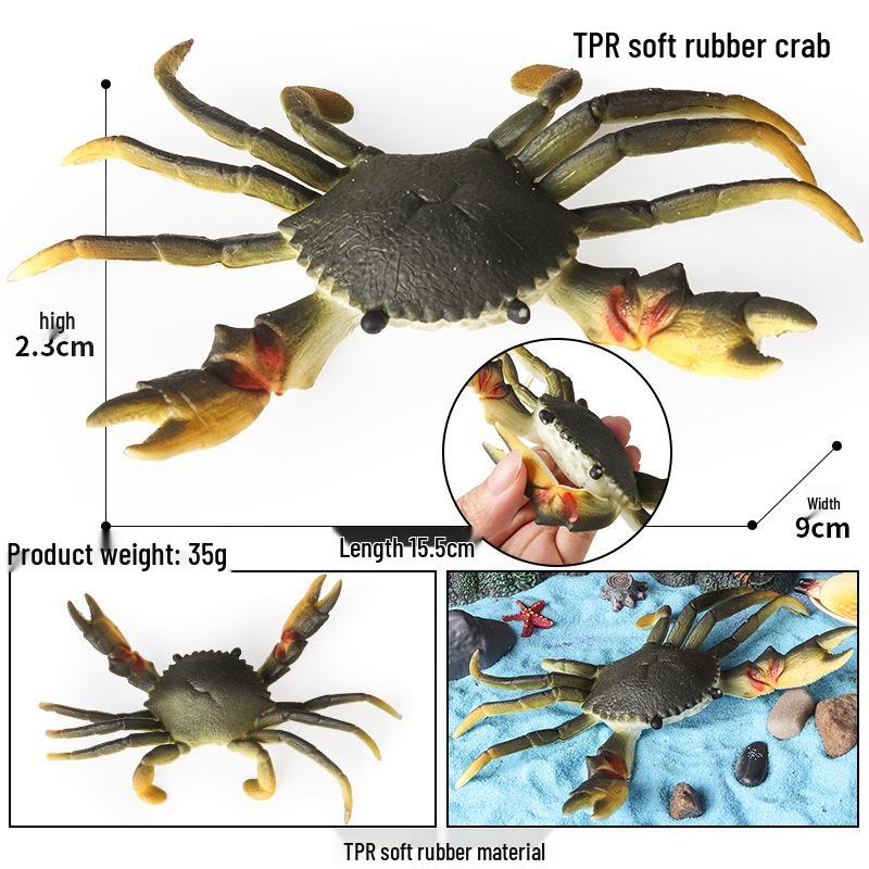 Kids' Marine Animal Model Stress Relief Toy Set: Pufferfish, Octopus, Crab, Shark, Dunkleosteus