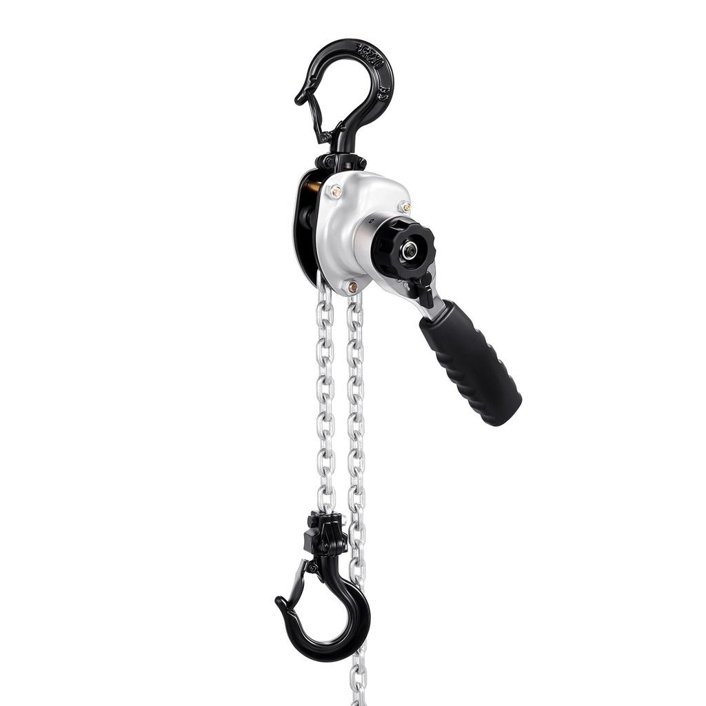 Manual Lever Chain Hoist, 1/2T 500KG Capacity Heavy Duty Come Along, 1.5M Lift G80 Alloy Steel Chain With Dual Pawl Mechanical Brake, 360° Rotating