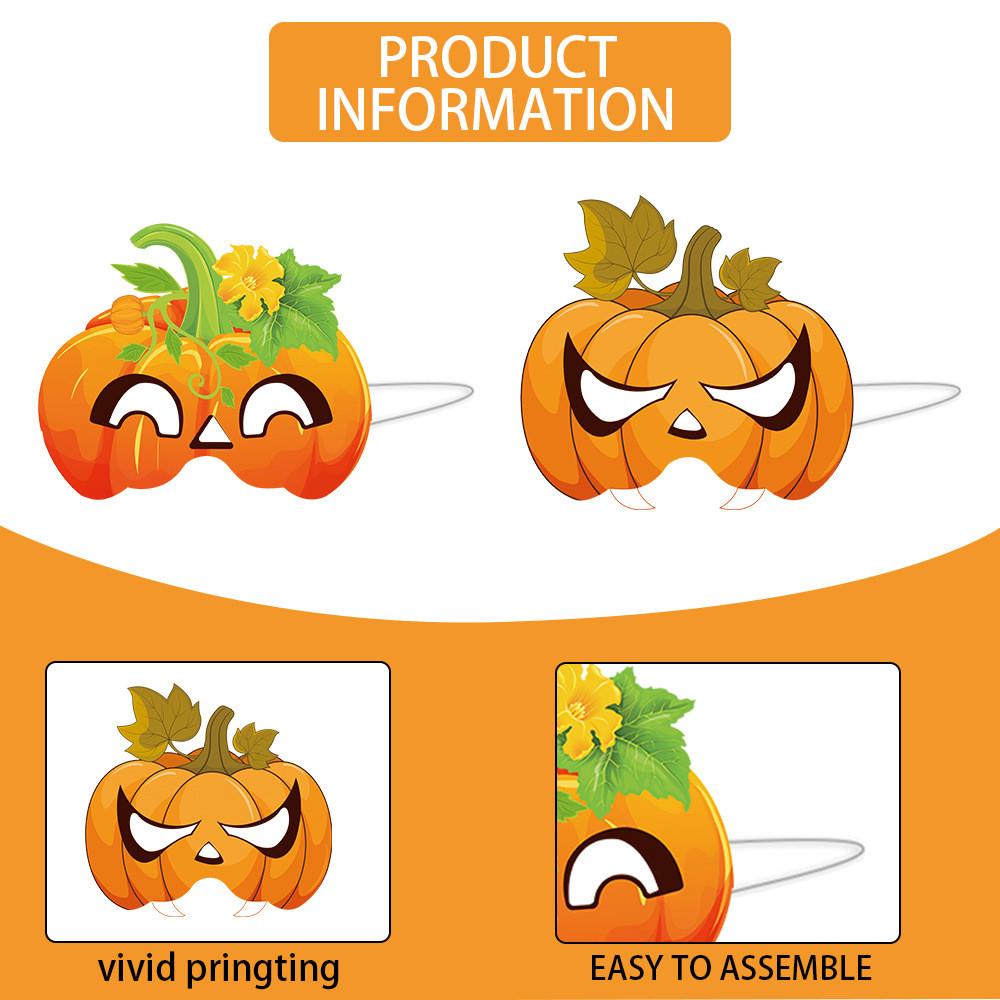 Pumpkin Face Mask Party Decor For Thanksgiving Celebration With Paper Materials 6pcs Set
