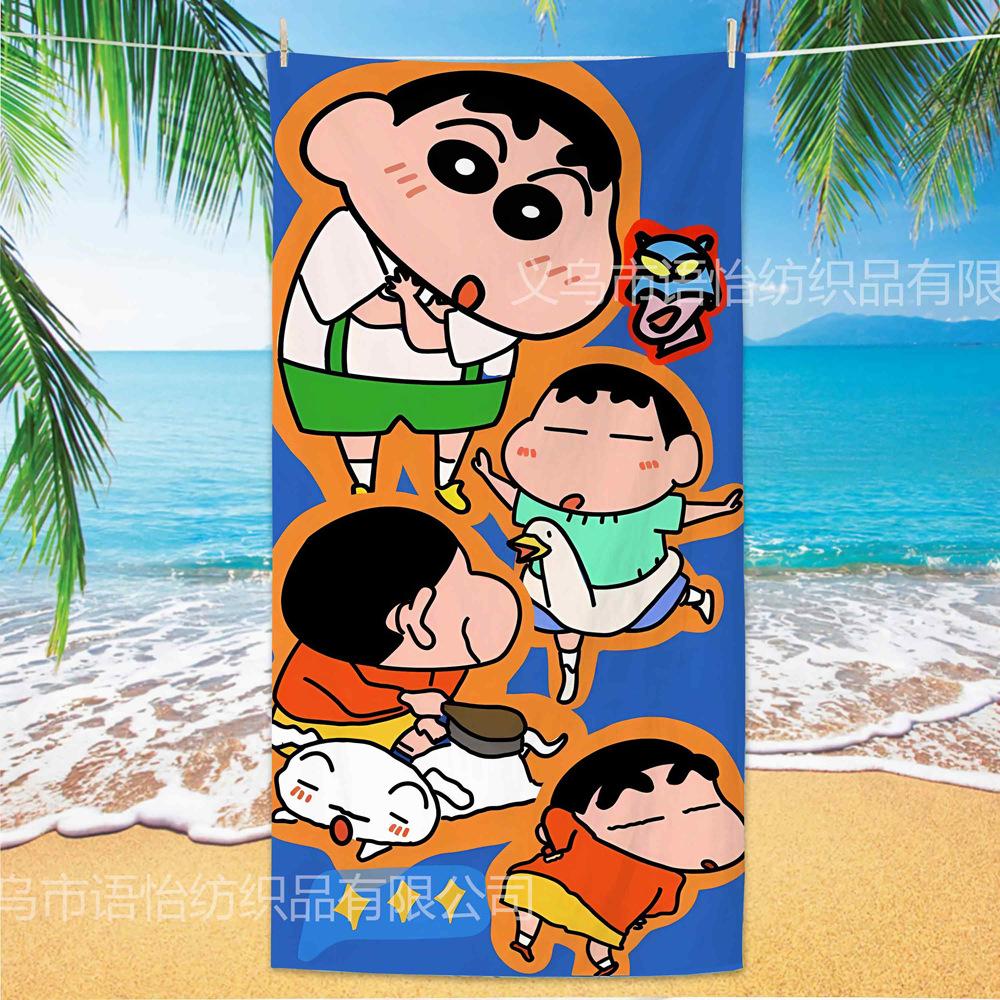 Extra Large Kids Quick Dry Bath Towel Cartoon Character Digital Print Double Sided Flannel Microfiber Beach Towel