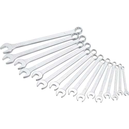 Hazet 600SPC/16 Combination Wrench Set, 16-Piece Set, 7-24mm, Chrome Vanadium Steel, Chrome-Plated Finish, Slim Design, Double T-Profile, Automotive a