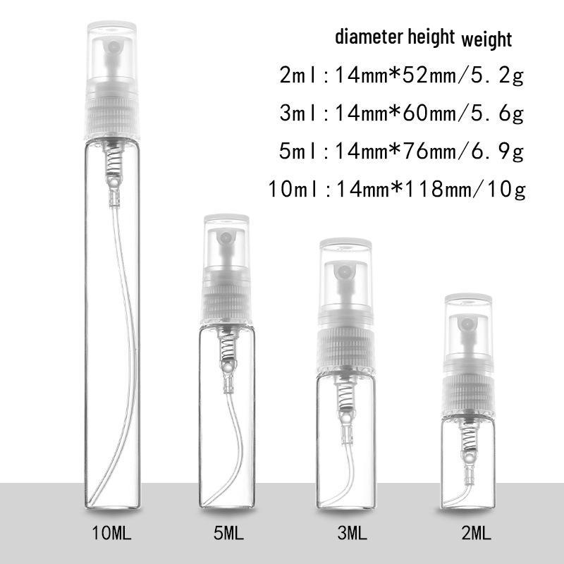 In Stock 5ml Mini Glass Test Tube Perfume Spray Bottle 2ml