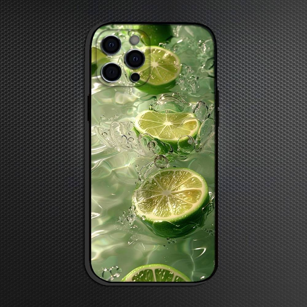 Fresh Lemon Slices Water Phone Case For iPhone 16,15,14,13,12,11 Plus,Pro Max, Others Soft Black Cover