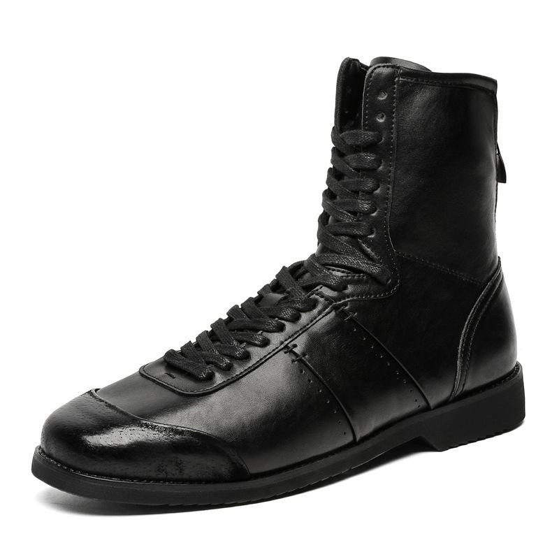 

мужская мода оригинальные кожаные ботинки на шнуровке черно-белая обувь косплей сцена ковбой высокие ботинки дизайнер длинные мотоциклетные боты мужские 280 чёрный
