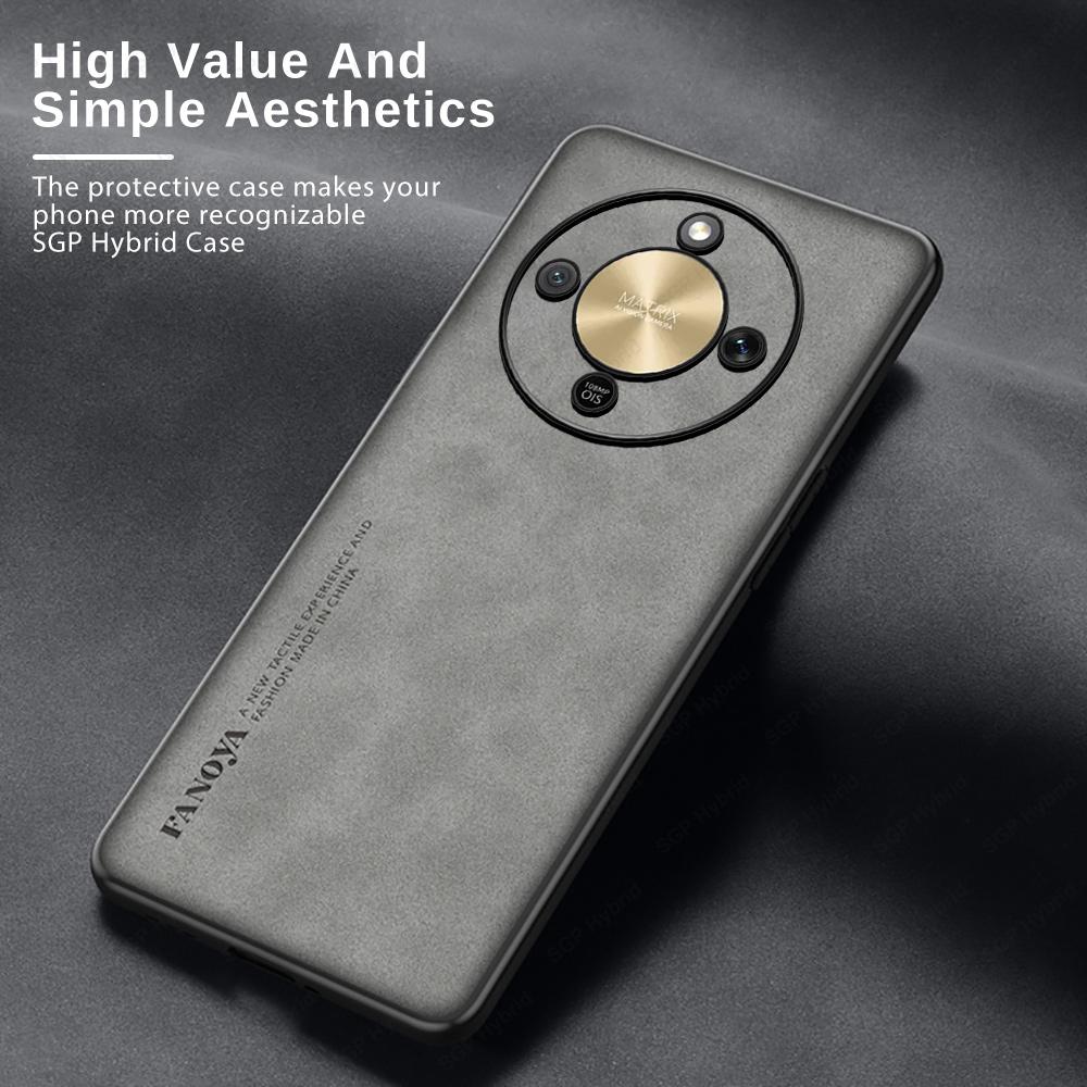 Luxury Sheepskin Leather Case For Honor X9d Magic8 Lite HonorX9d Magic8Lite 8Lite 5G Silicone Protection Back Cover Coque Fundas