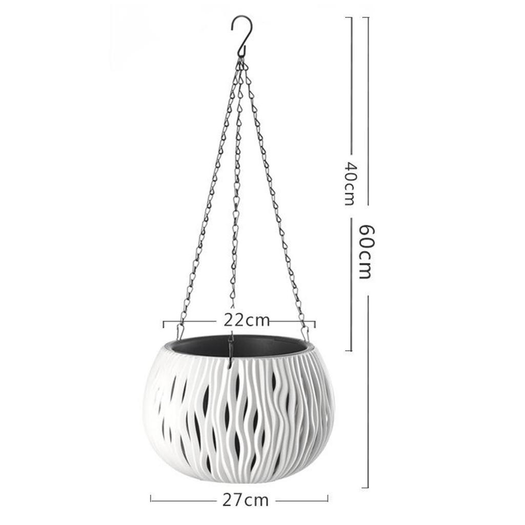 Plastic Hanging Basket Outdoor Hanging Pot with Drainer Chain Home Decor
