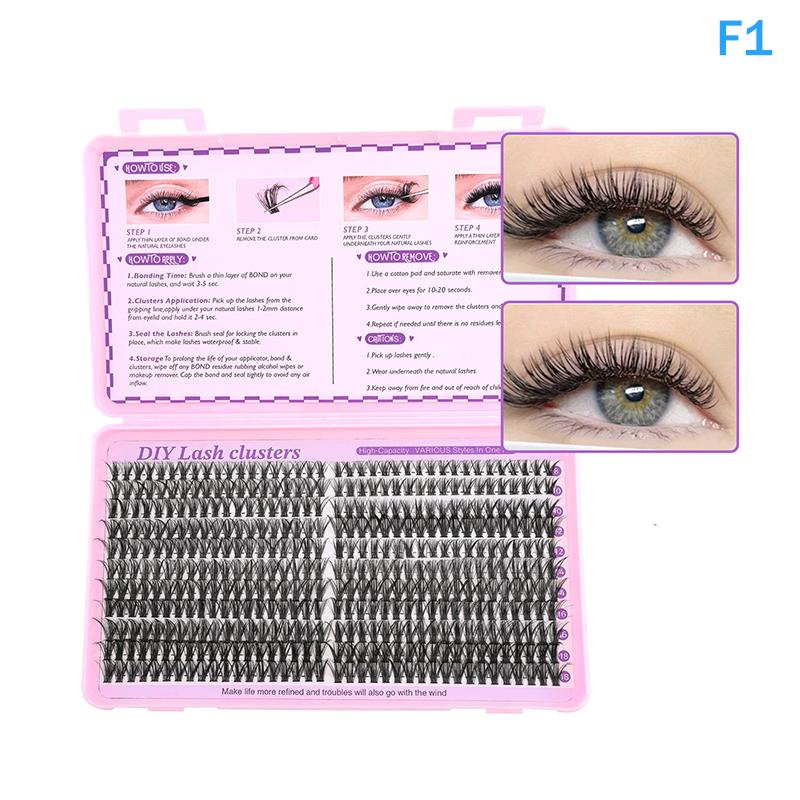 Lashes Cluster Diy Lash Extension Mixed Tray Clusters Eyelashes Fluffy Individual Lashes With Lash Bond And Seal And Tweezers