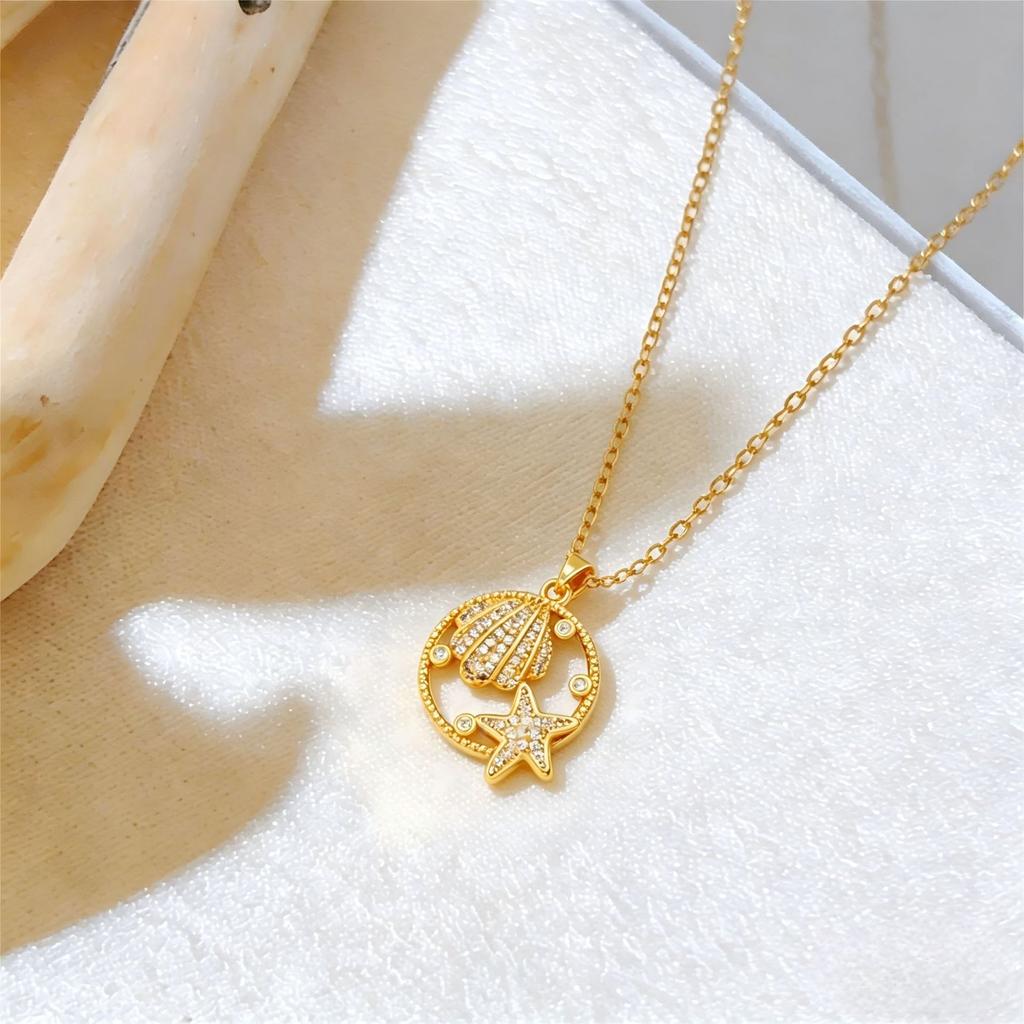 Ocean-themed Beach Vacation Style Necklace Pendant with Simple Design, Full of Girl Charm and High-end Appeal, Perfect Accessory for Girls.