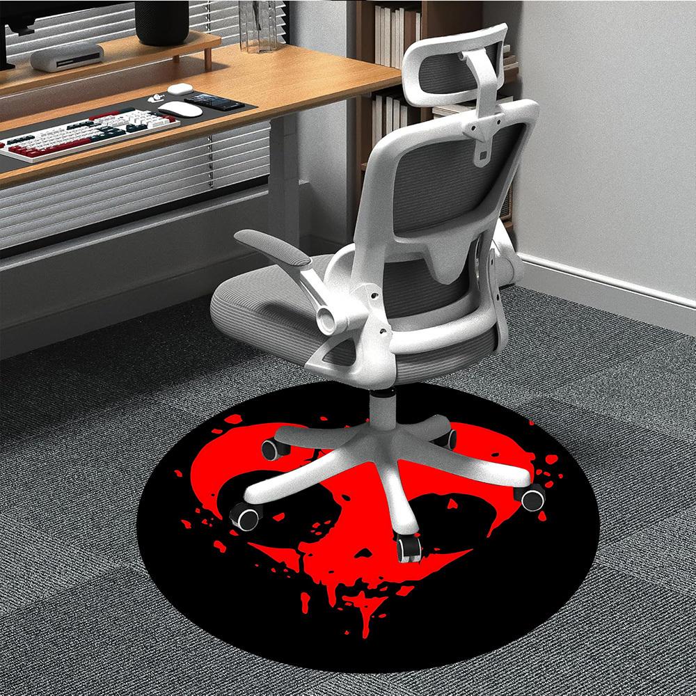 

1pc Blood Heart Office Round Area Rug, Indoor Mat Suitable ForOffice, Under Office Chairs Bedroom Living Room Home Decor T211 80cm by 80cm
