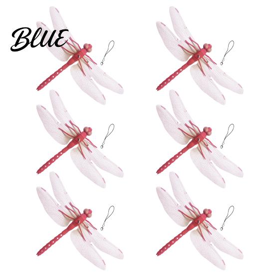 Dragonfly Garden Art Accessory 3D Simulation Outdoor Fake with Keychain Artificial Decoration Insect Model for Yard Courtyard Patio Flower Beds