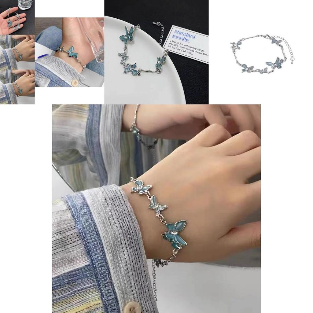 Modern Blue Butterfly Bracelet For Women Simple And Elegant Geometric Style