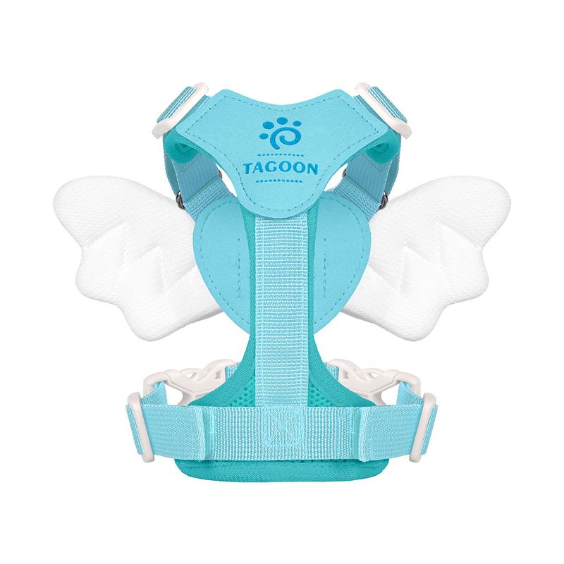 Luxurious Angel Wings Puppy Harness Set Lightweight Adjustable POM Buckle Pet Vest Chest Strap for Small Dog Cat Daily Walking