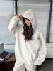 Unisex 2025 Autumn/Winter American Snowflake Embroidered Hoodie - Plush, Loose, High-End Feel.