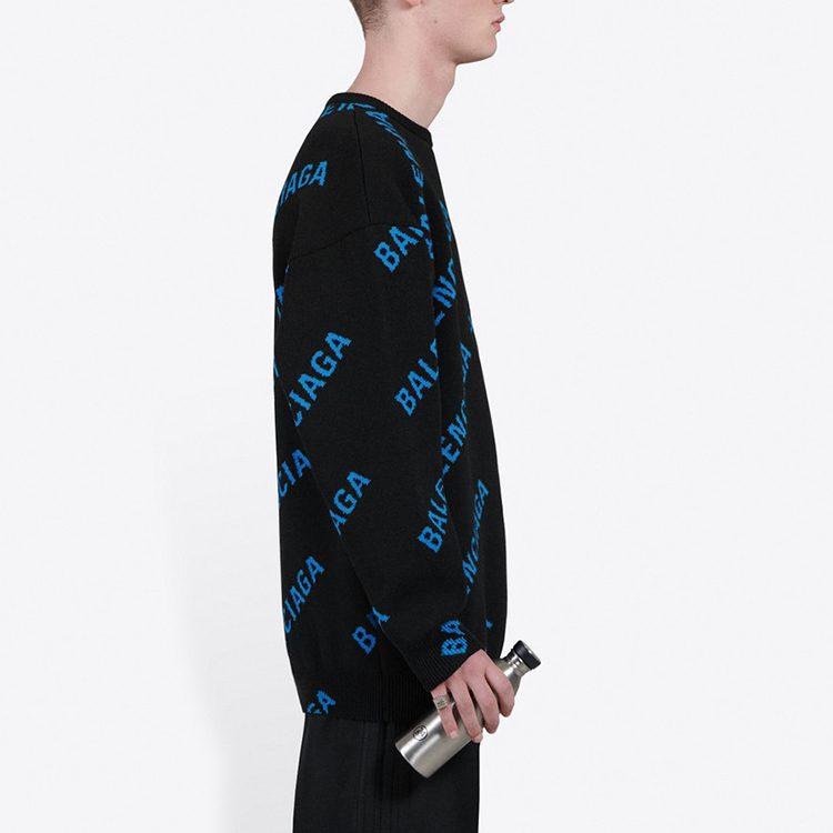Balenciaga Pre Owned Monogram Crew Neck Sweater 625970T31781165