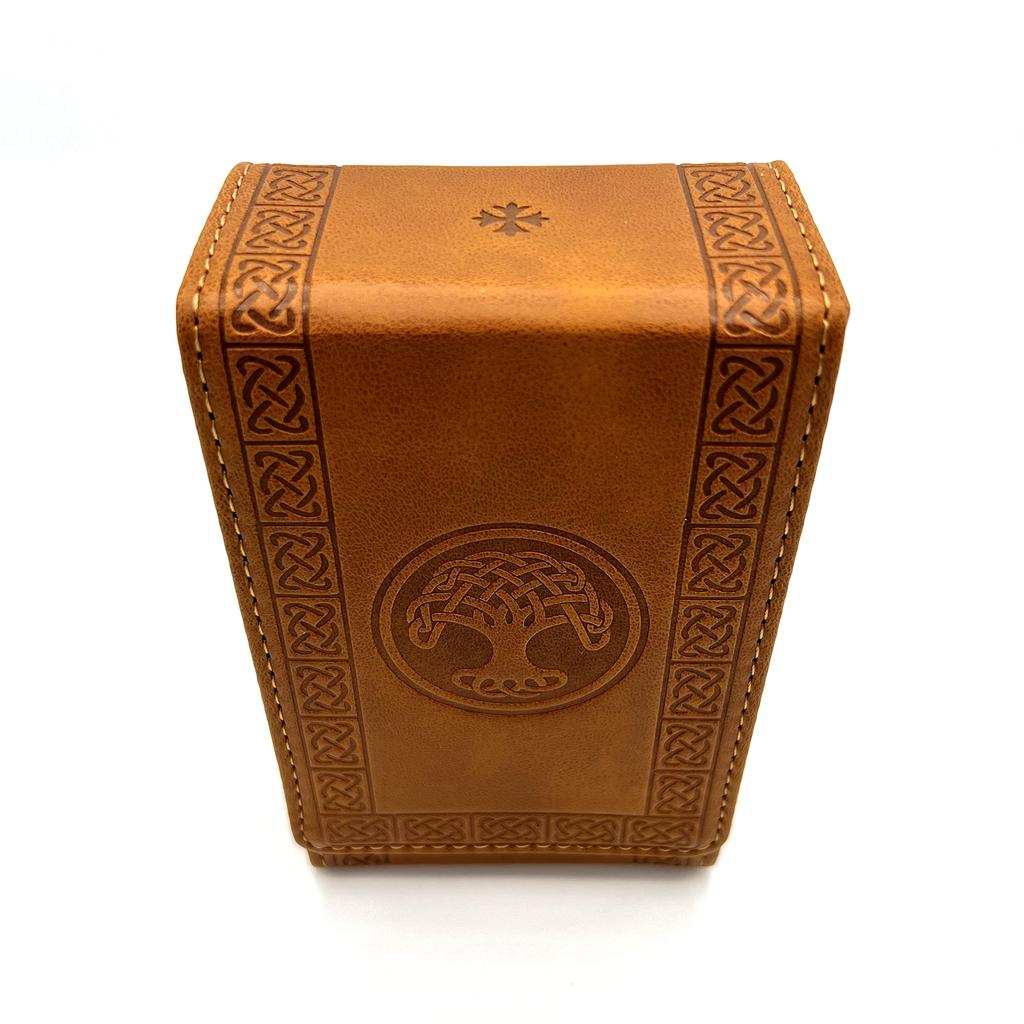 Luck Lab Leather Tarot Card Brown Fits Most Standard Size Tarot Cards Box Deck Tree of Life Design Case/Holder - - (Fits Size) -