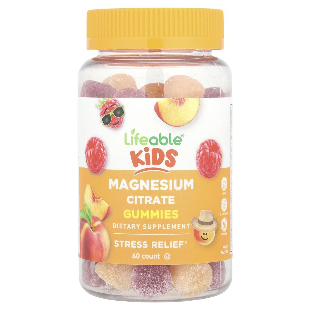 Magnesium Citrate Gummies for Children, Natural Fruit, 85Mg, 60 Gummies
