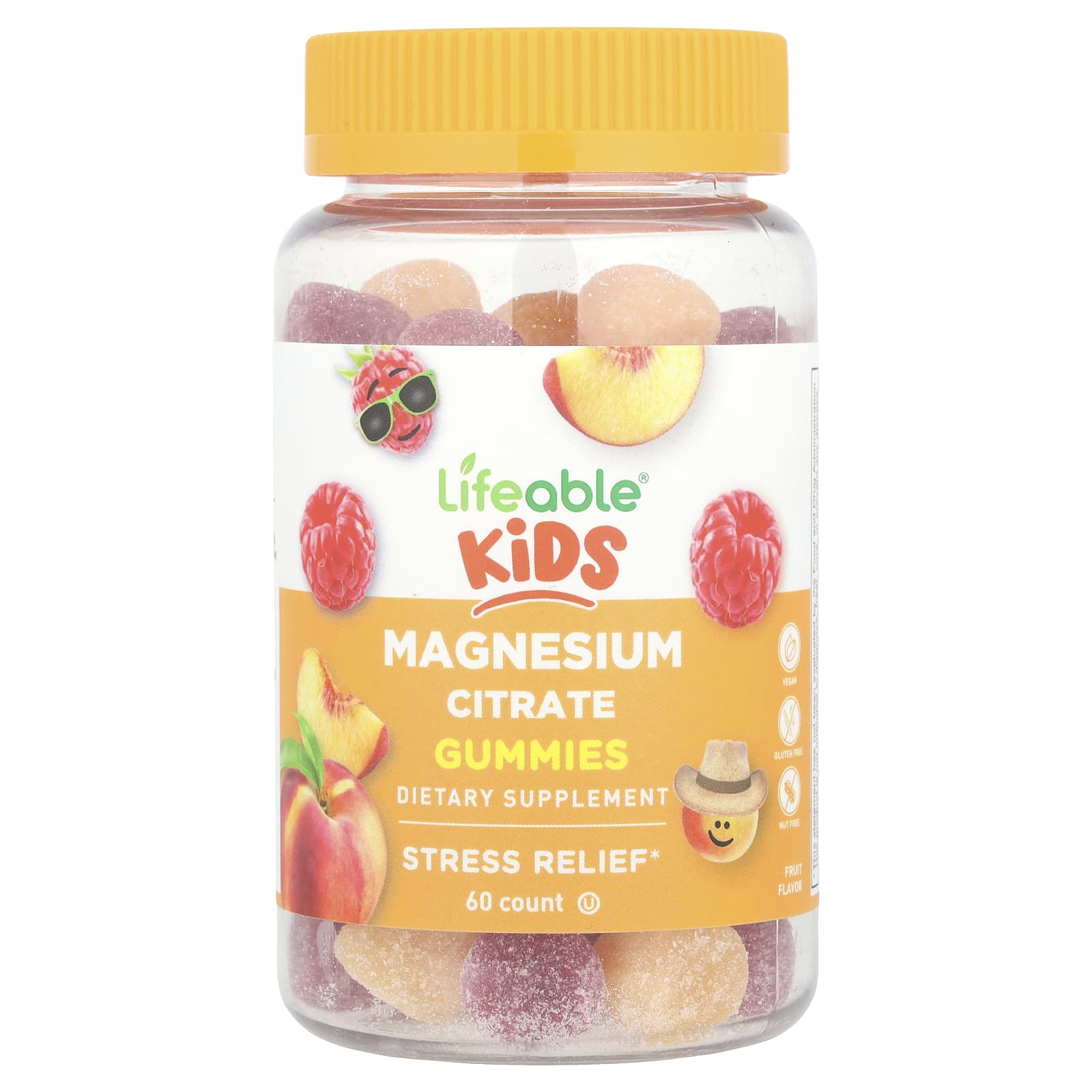 

Magnesium Citrate Gummies for Children, Natural Fruit, 85Mg, 60 Gummies