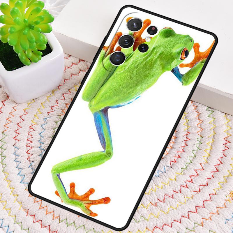 Blue Frog Tropical Rain Forest Phone Case for Samsung Galaxy note 10 pro S26 Ultra S23 S24 FE S25 S21 S22 PLUS shockproof Cove