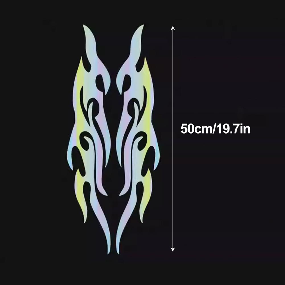 2Pcs 30/40/50cm Car Motorcycle Sticker Flames Reflective Decal Sticker Decoration Decals Vinyl Waterproof Motorcycle Accessories